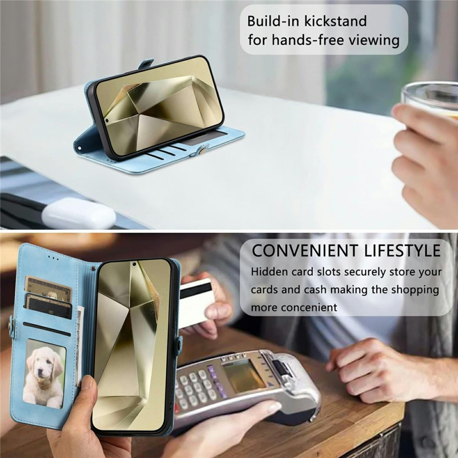 Comfycase Samsung Galaxy S26 FE Mandala Wallet Blauw