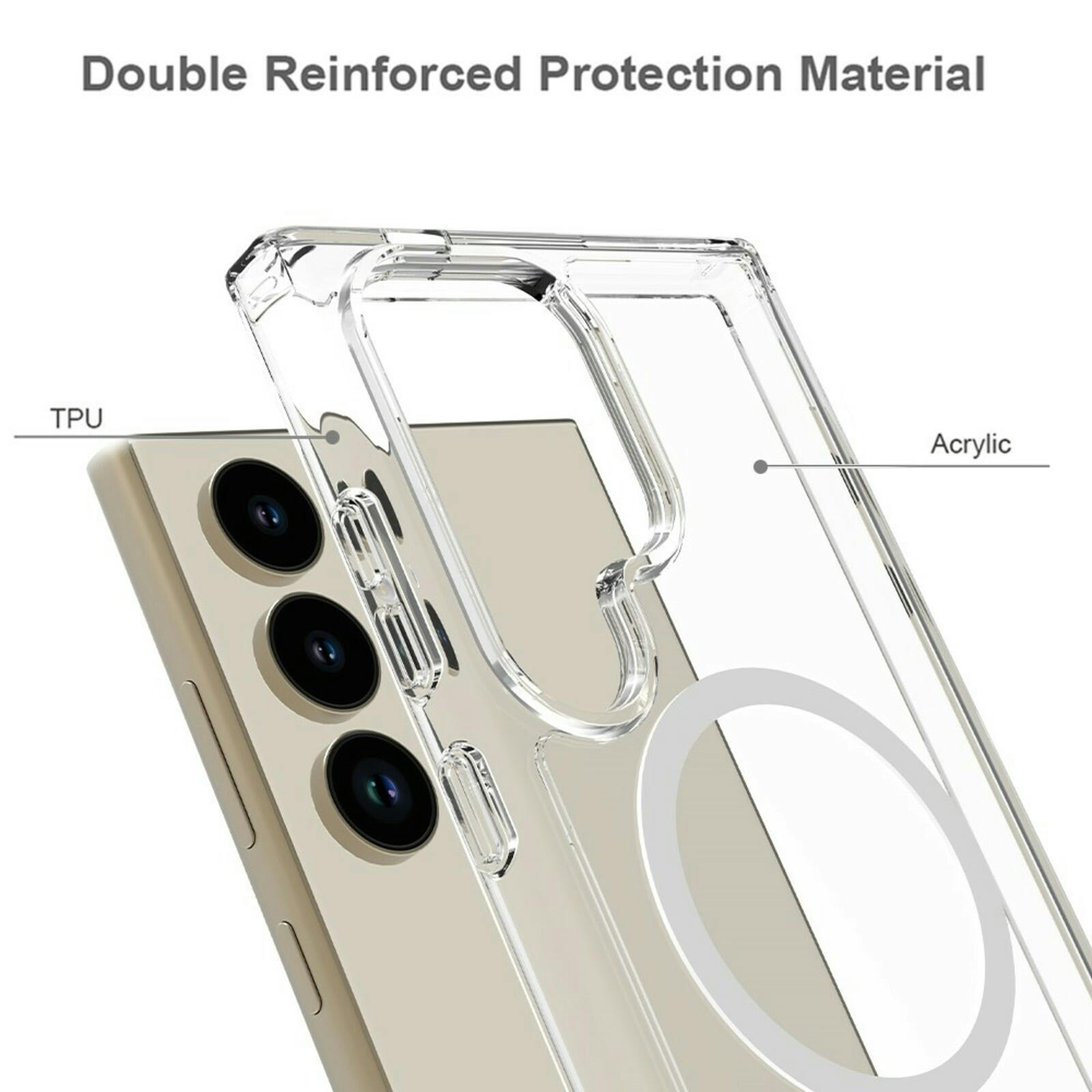 CaseBody Samsung Galaxy S24 Ultra Magsafe Airbag Hoesje Transparant