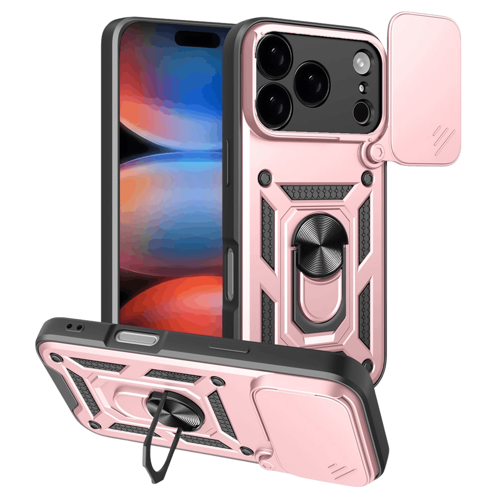CaseBody Apple iPhone 17 Pro Max Shield Case met Camera-schuif Roze