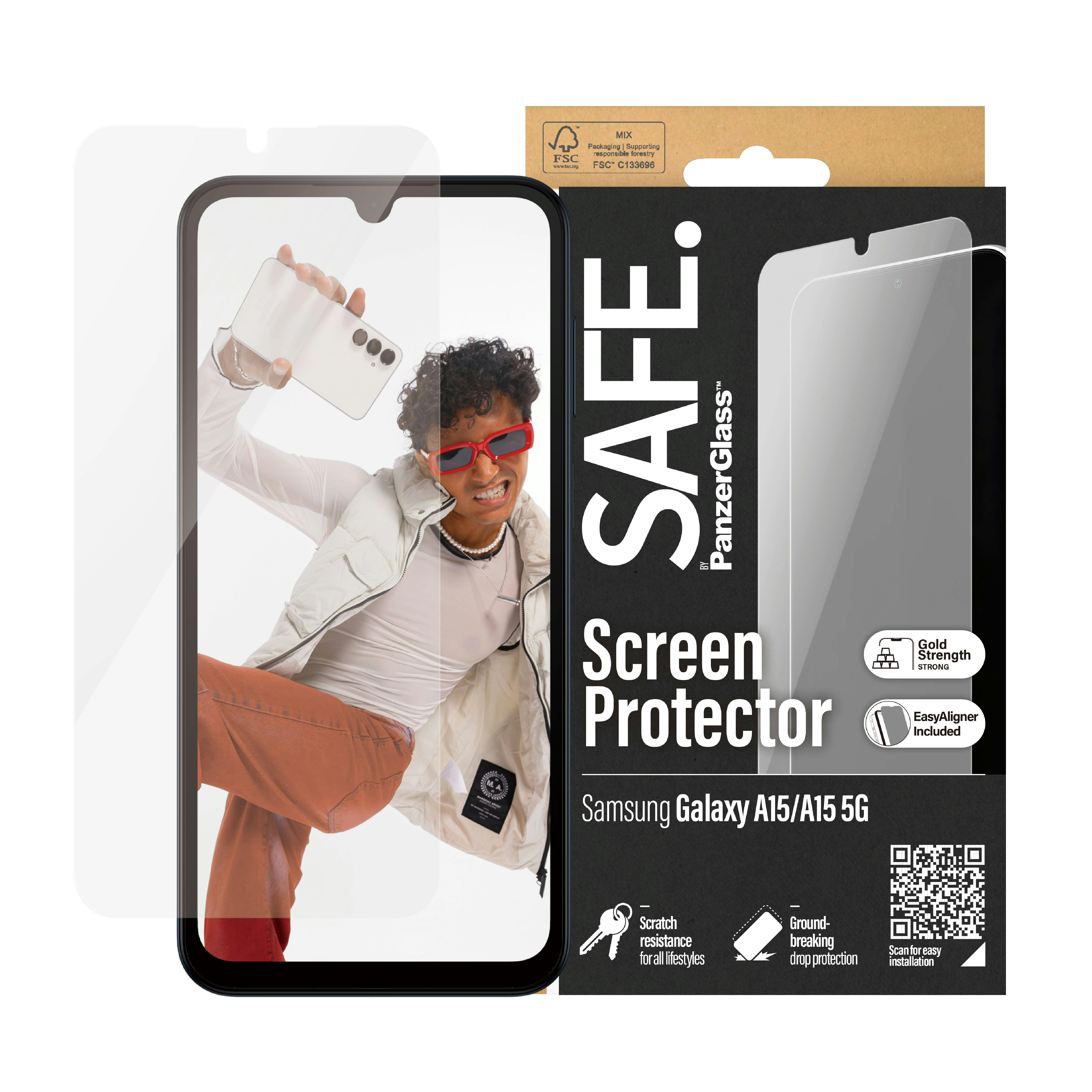 PanzerGlass SAFE Samsung Galaxy A15 Glazen Screenprotector