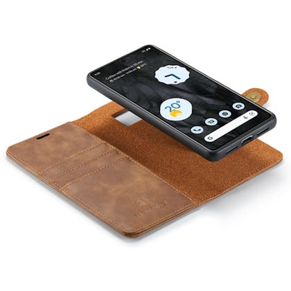 DG.MING Google Pixel 8 Pro Lederen 2-in-1 Wallet Hoesje Bruin