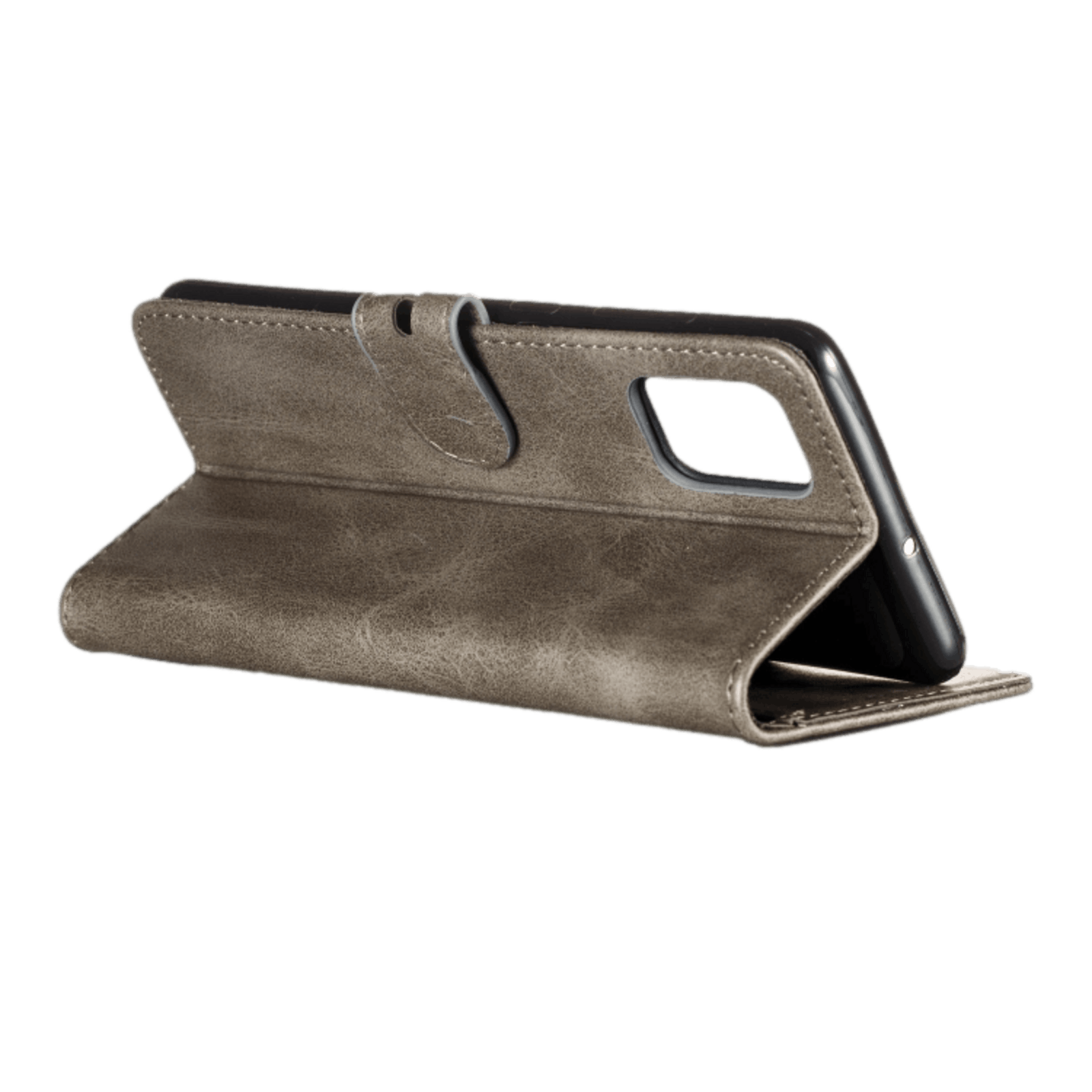 Comfycase Samsung Galaxy A51 Happy Kitten Bookcase Hoesje Grijs