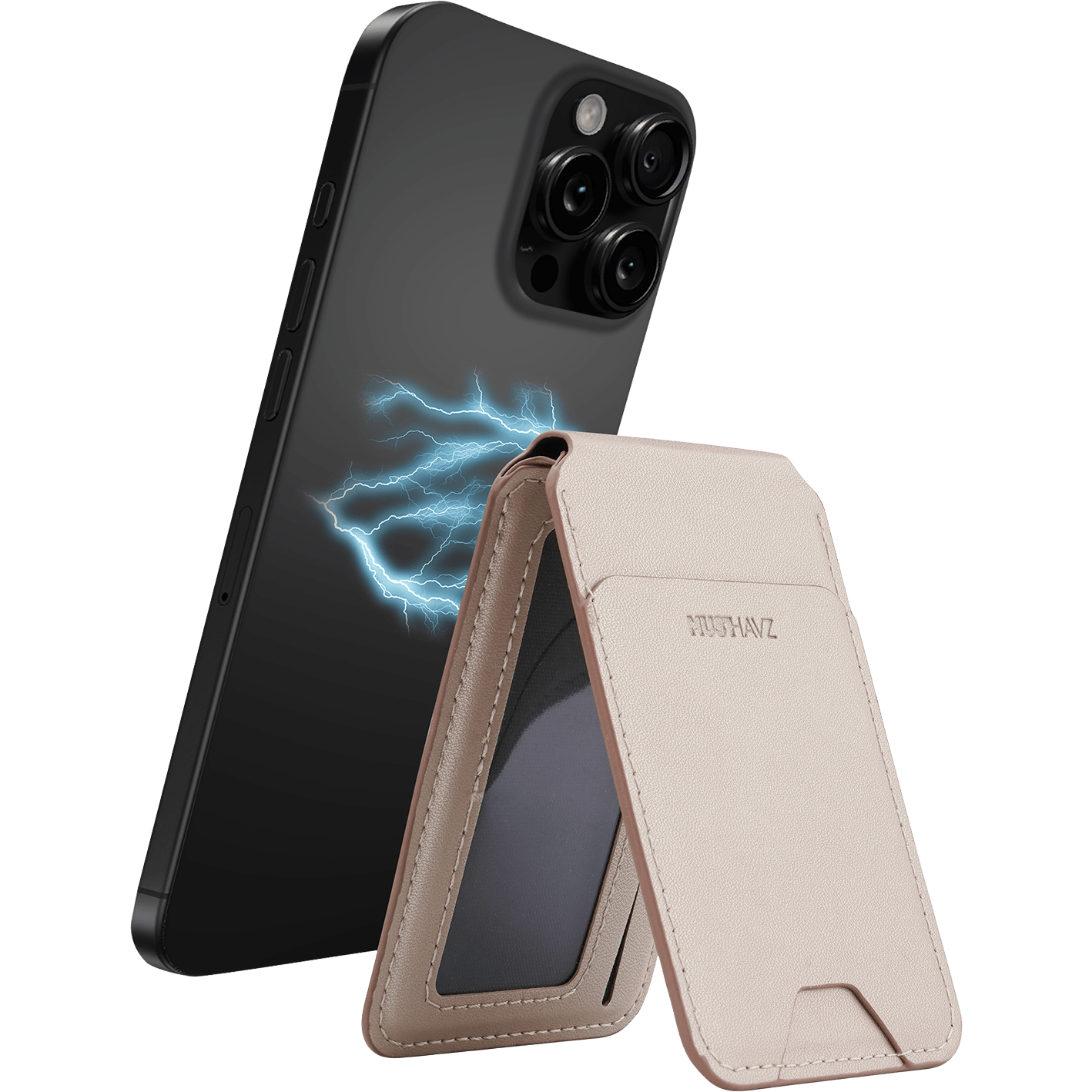 Musthavz MagSafe Vegan Leather Wallet Stand Goud