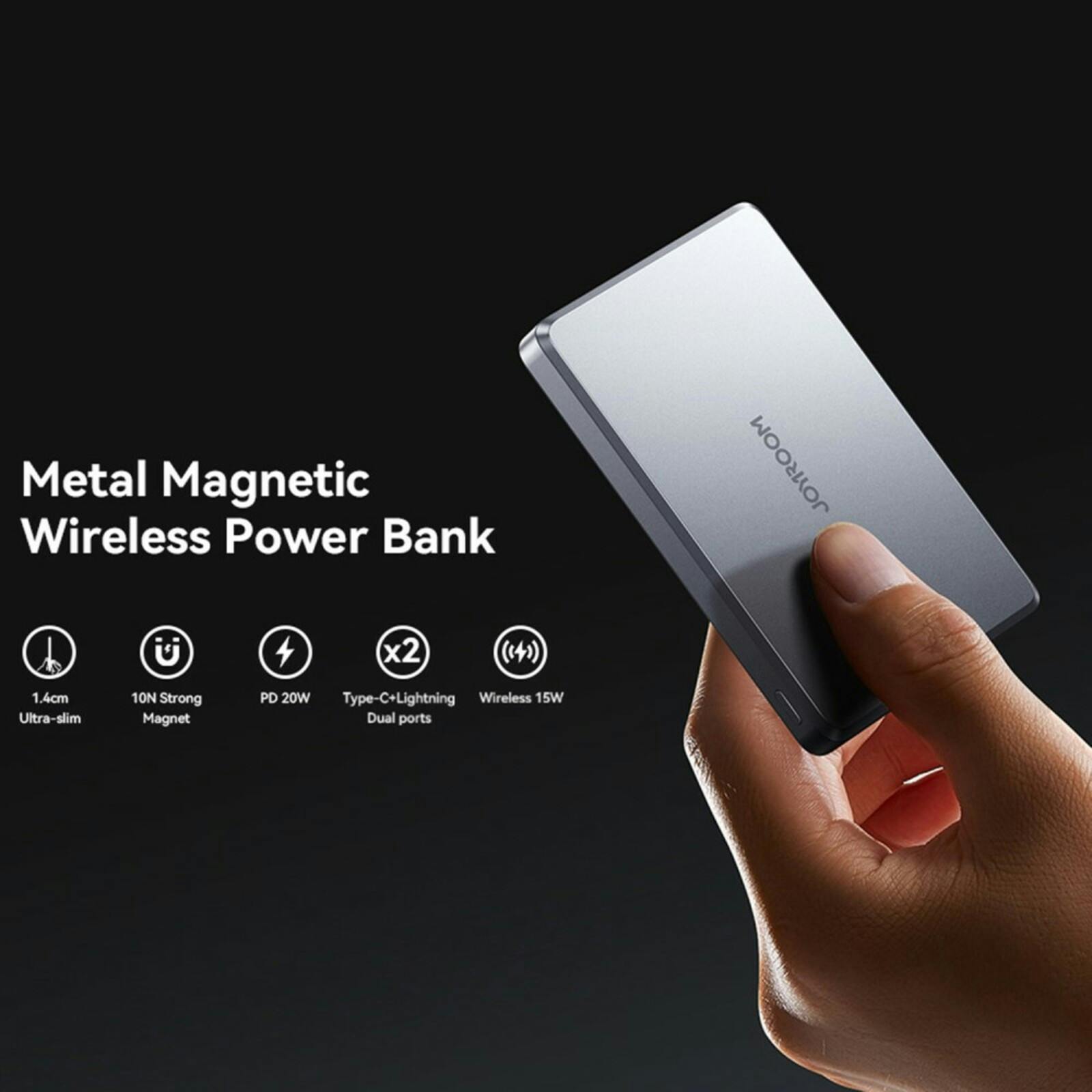 Joyroom 20W Ultra-Thin MagSafe Powerbank Grijs 10.000 mAh
