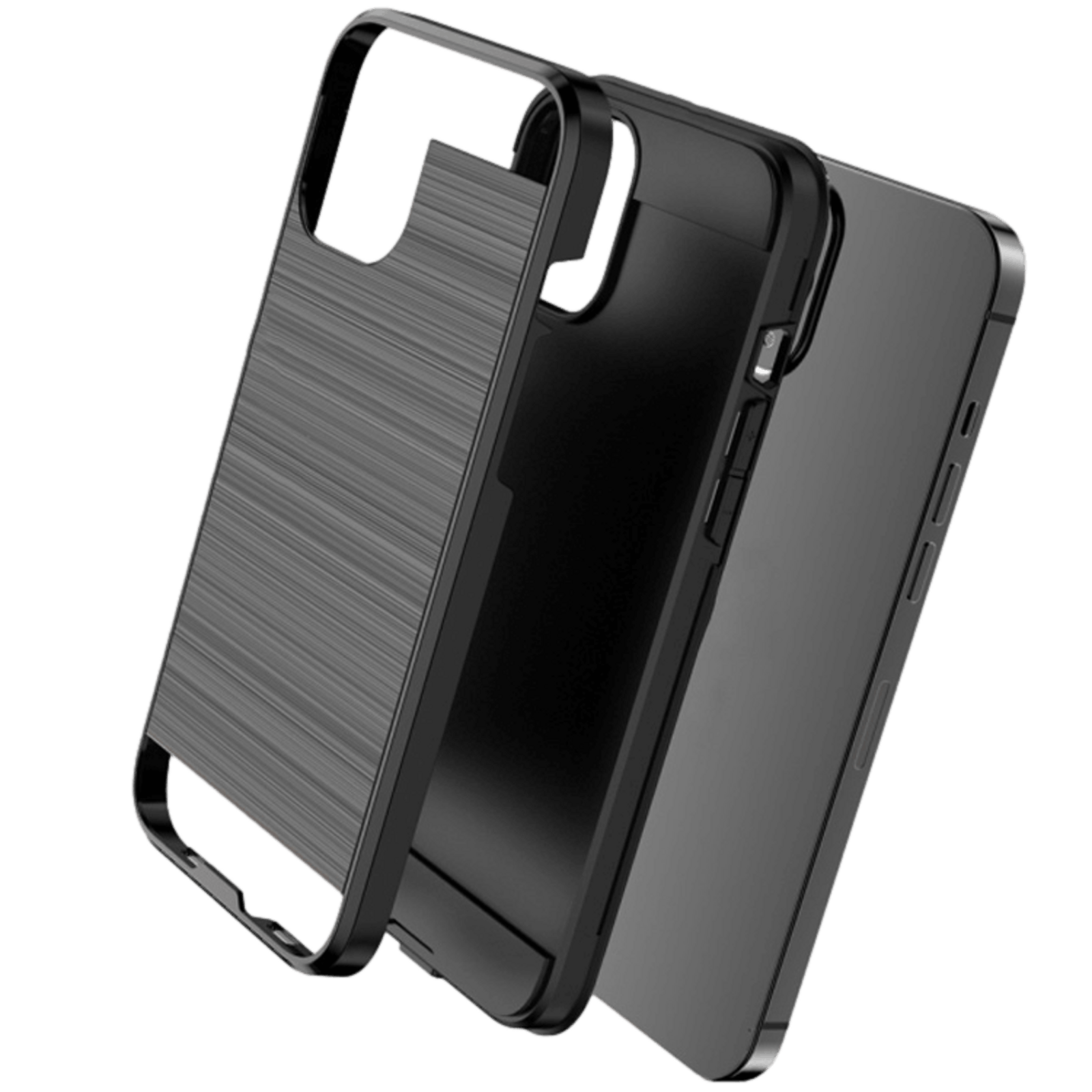 CaseBody Iphone 12 Mini Stevig Dual Layer Beschermhoesje Zwart
