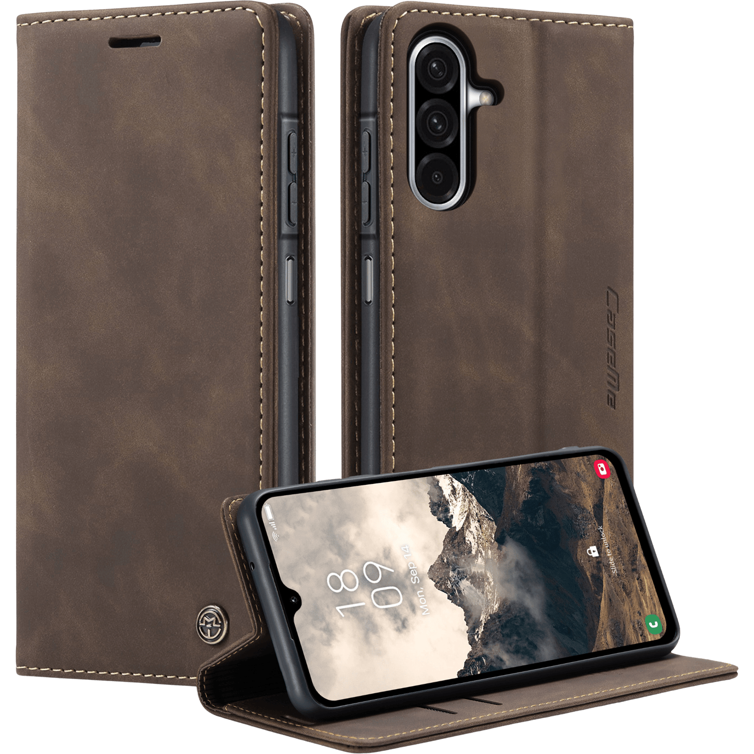 Caseme Samsung Galaxy A57 Business Bookcase Hoesje Bruin