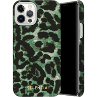 Selencia iPhone 12 (Pro) Fashion Hoesje Green Panther - Voorkant
