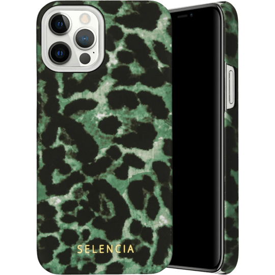 Selencia iPhone 12 (Pro) Fashion Hoesje Green Panther - Voorkant