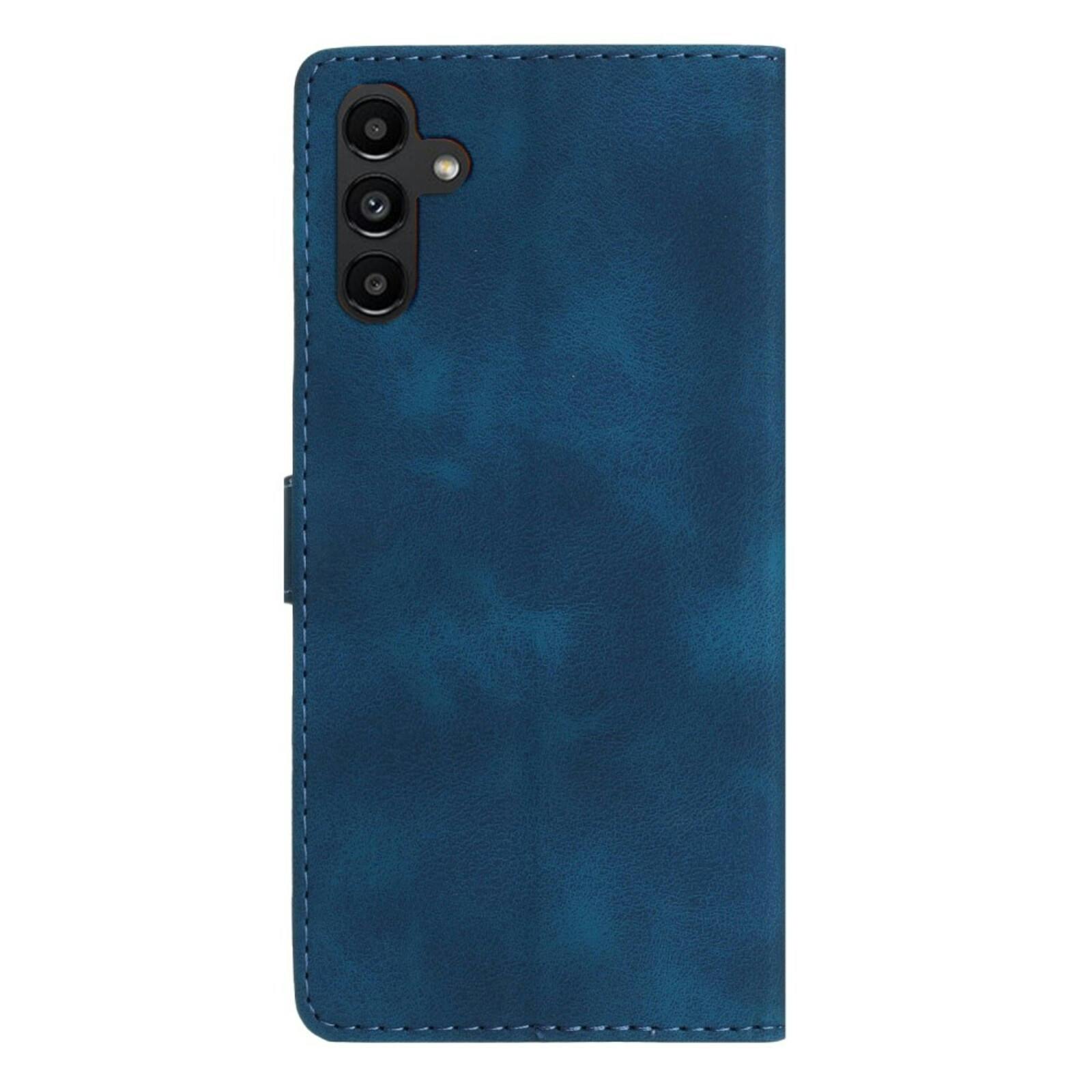 Comfycase Samsung Galaxy A56 Zacht Boek Hoesje met Gravure Blauw
