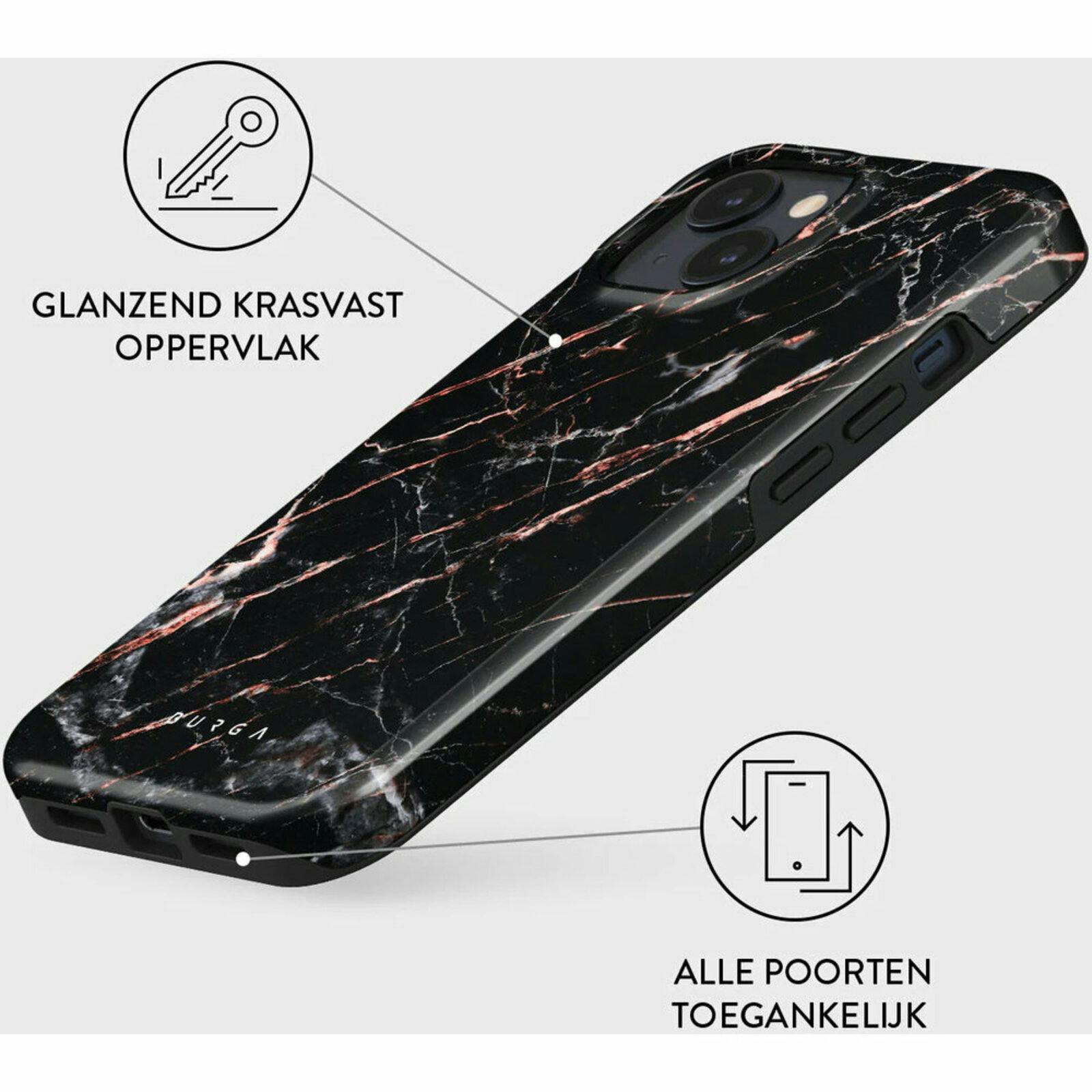 Burga iPhone 15 Hoesje Rose Gold Marble