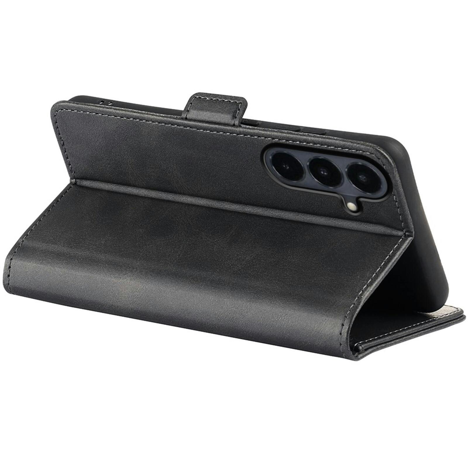 CaseBody Samsung Galaxy S26 FE Real Leather Wallet Hoesje Zwart