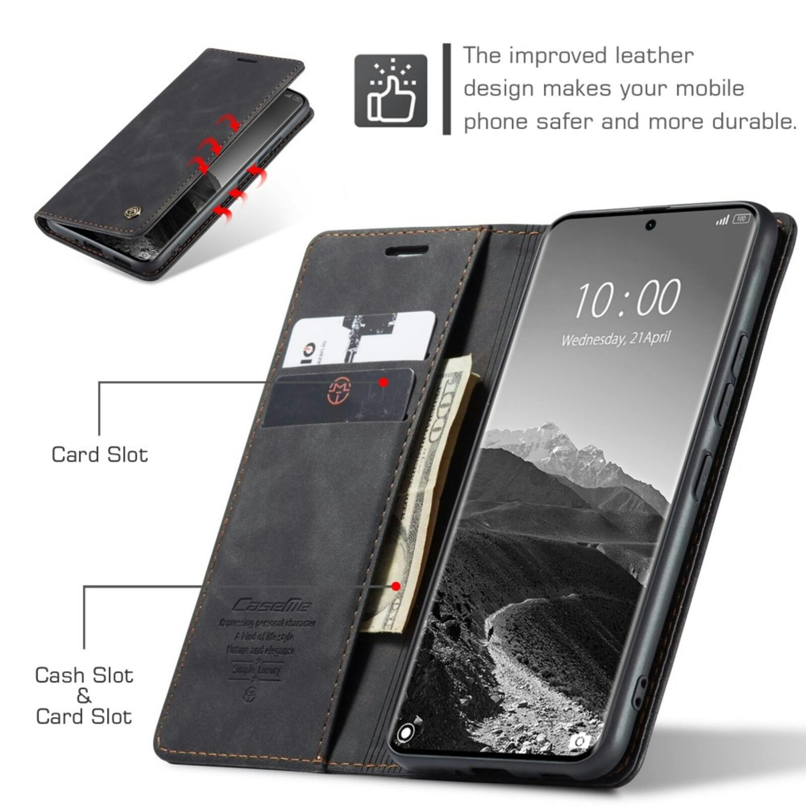 Caseme Xiaomi Redmi Note 14 Pro(+) 5G Business Wallet Hoesje Zwart