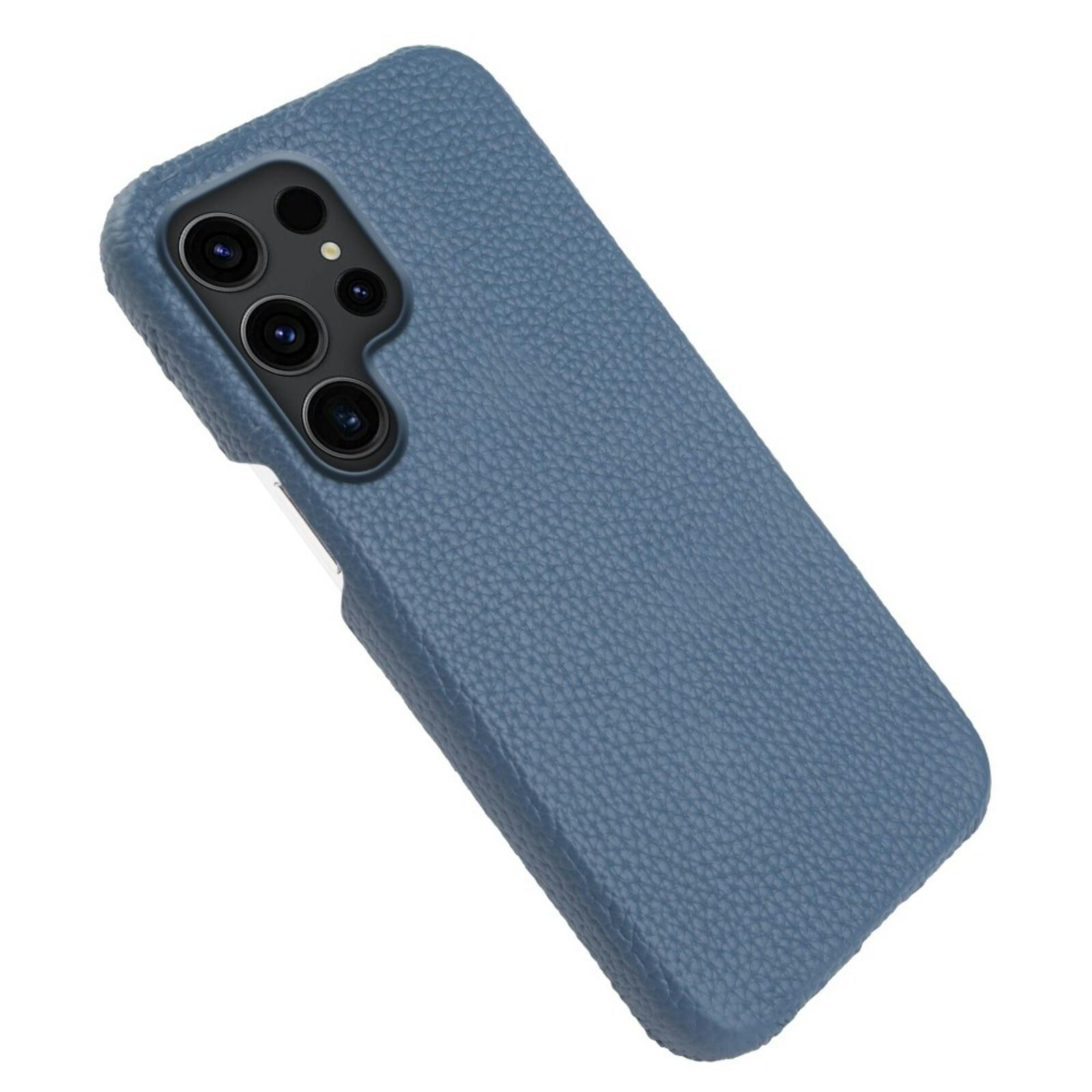 Fashion Samsung Galaxy S26 Ultra Magnetisch Hoesje Echt Leer Blauw