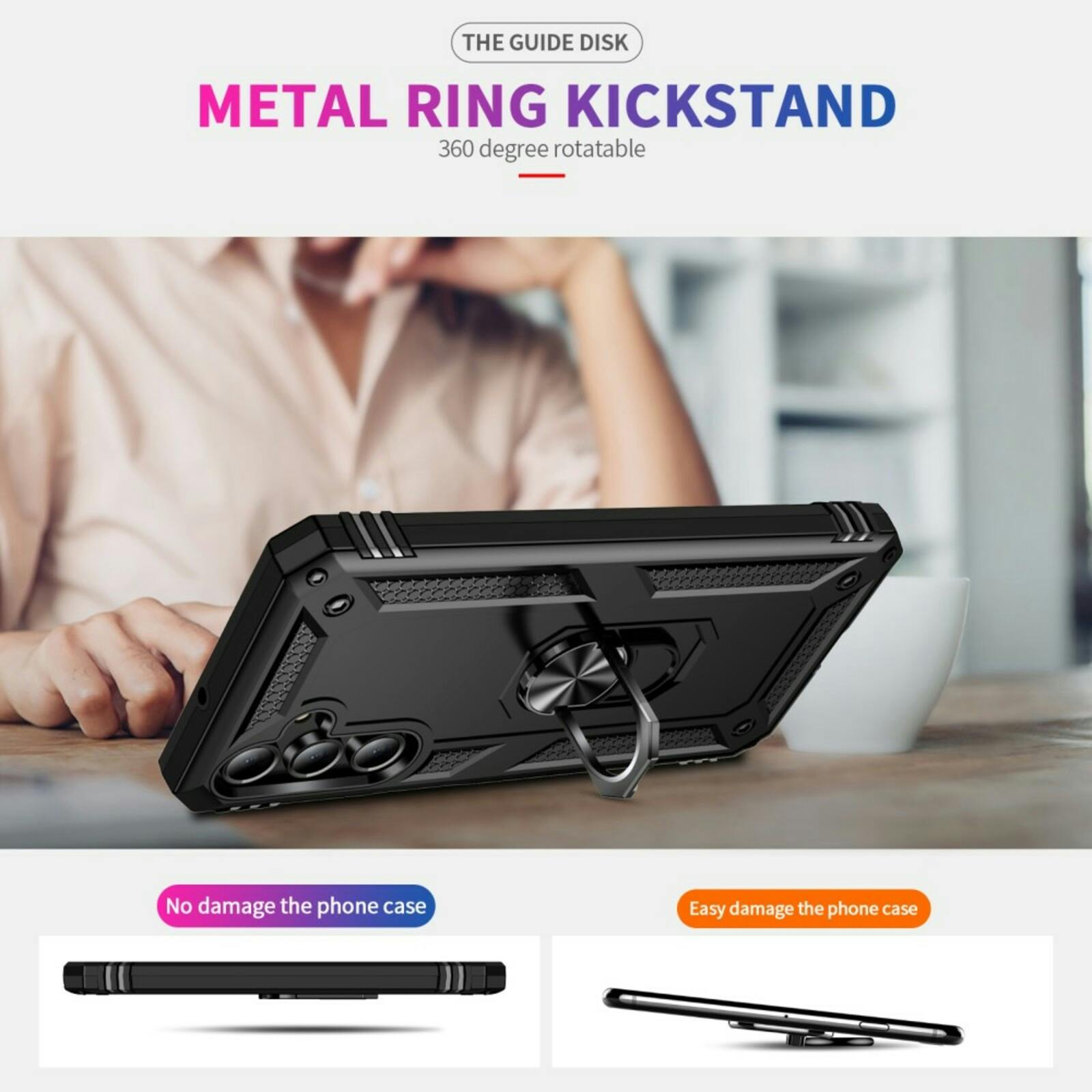 CaseBody Samsung Galaxy A16 Shield Case Zwart