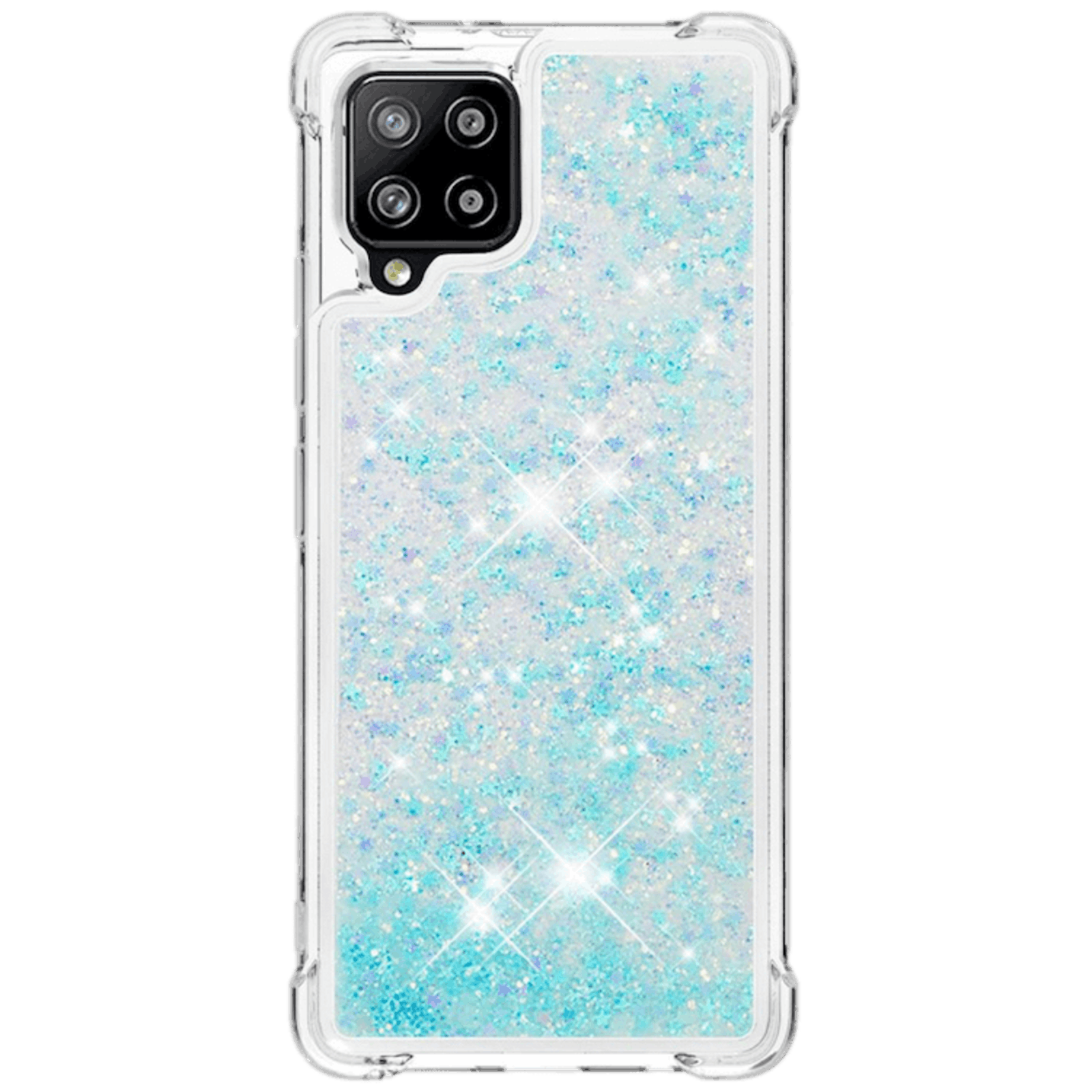 Mocaa Samsung Galaxy A42 Valbestendig Glitter Hoesje Blauw