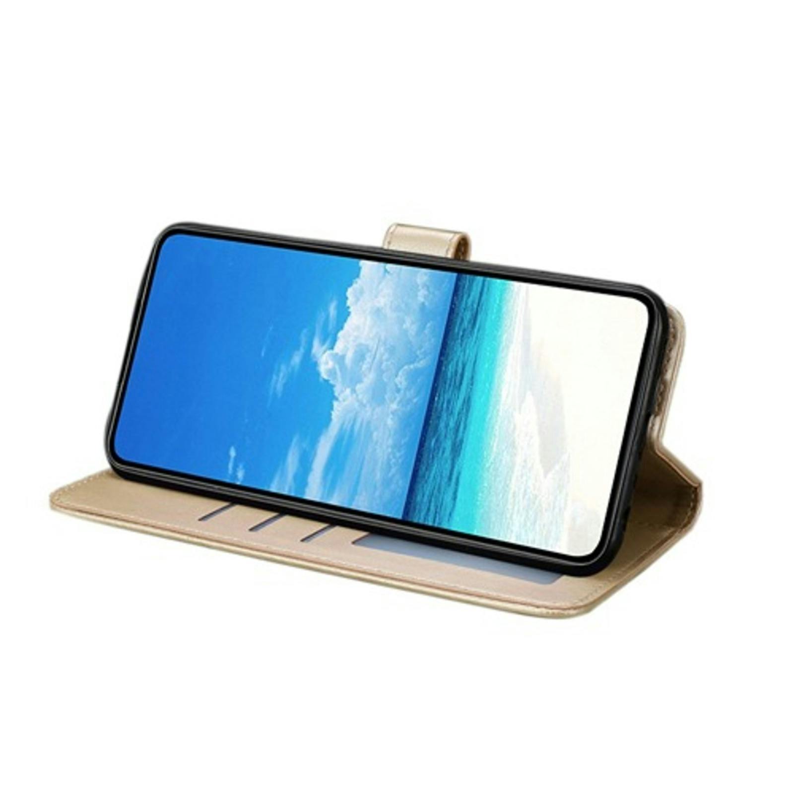 Comfycase Motorola Moto G15 Vlinders Booklet Hoesje Goud