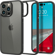 Spigen iPhone 14 Pro Max Doorzichtig Hard Hoesje Zwart - Voorkant & achterkant