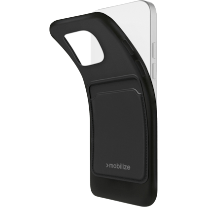 Mobilize iPhone 14 Pro Hoesje met Kaarthouder Zwart - Voorkant