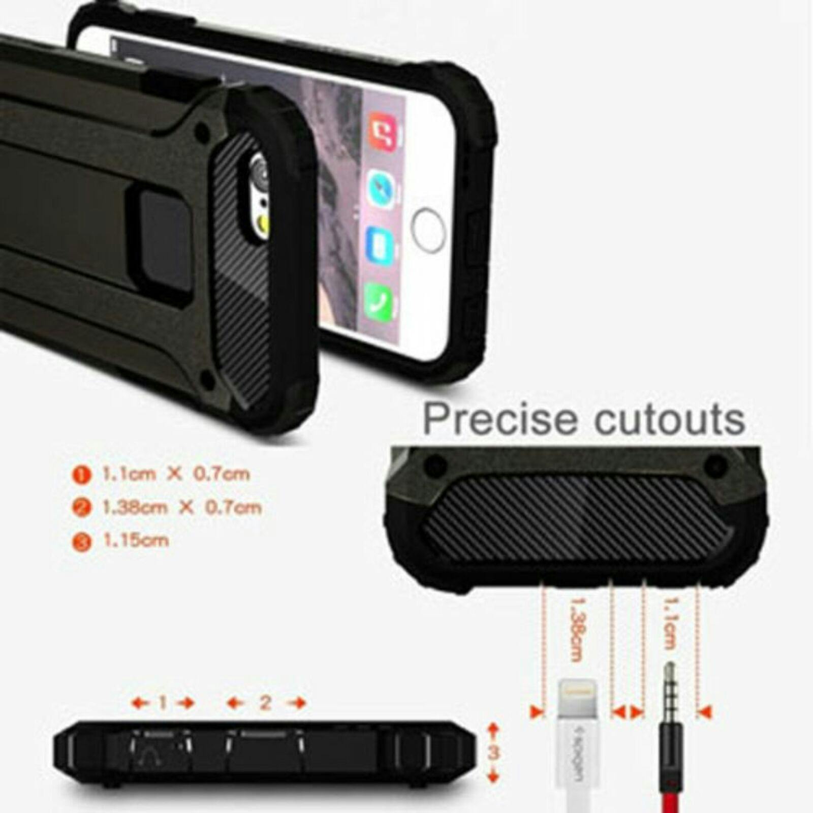 CaseBody iPhone 6(s) Plus Shockproof Steel Armor Hoesje Zwart