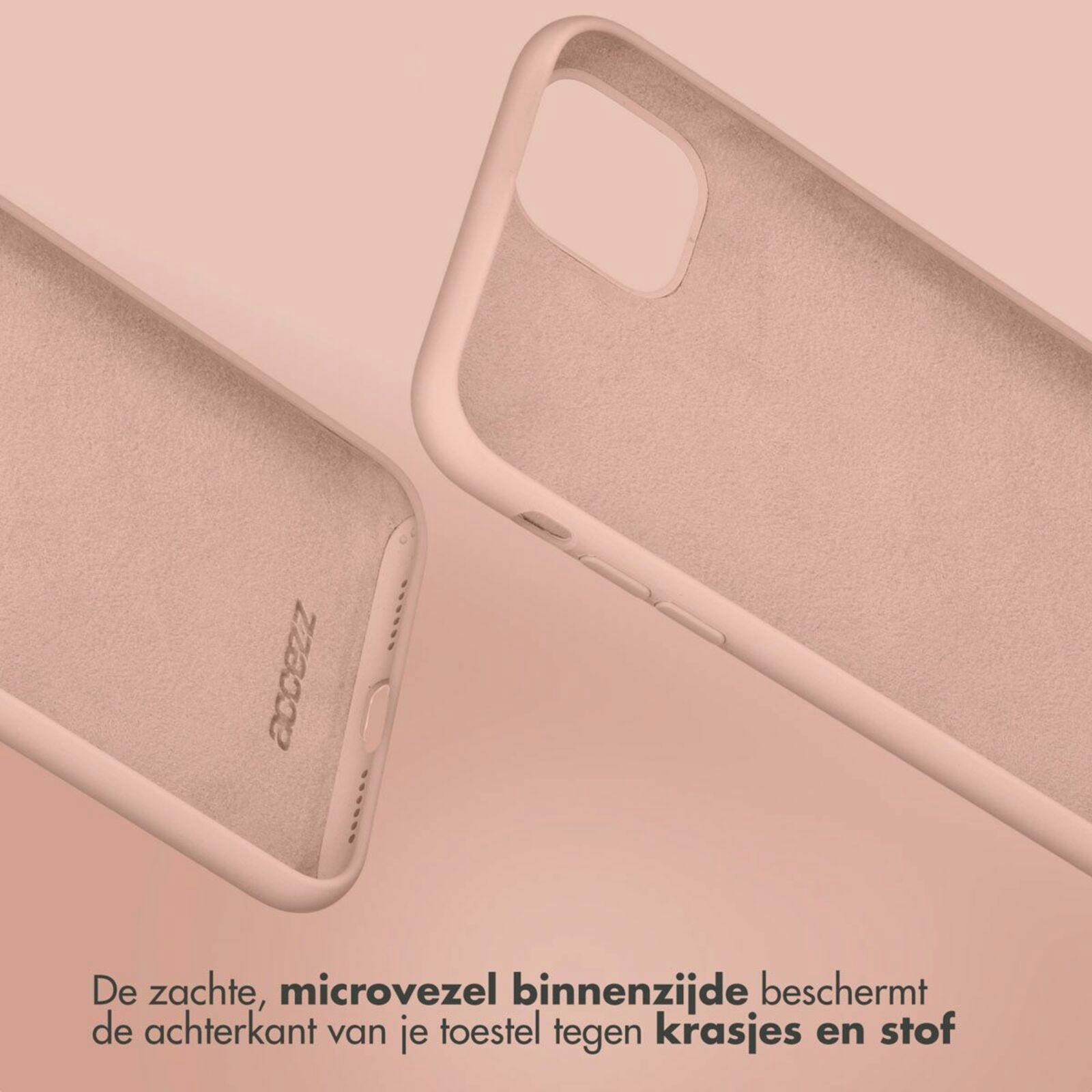 Accezz Galaxy S23 Ultra Liquid Siliconen Hoesje Roze - Achterkant