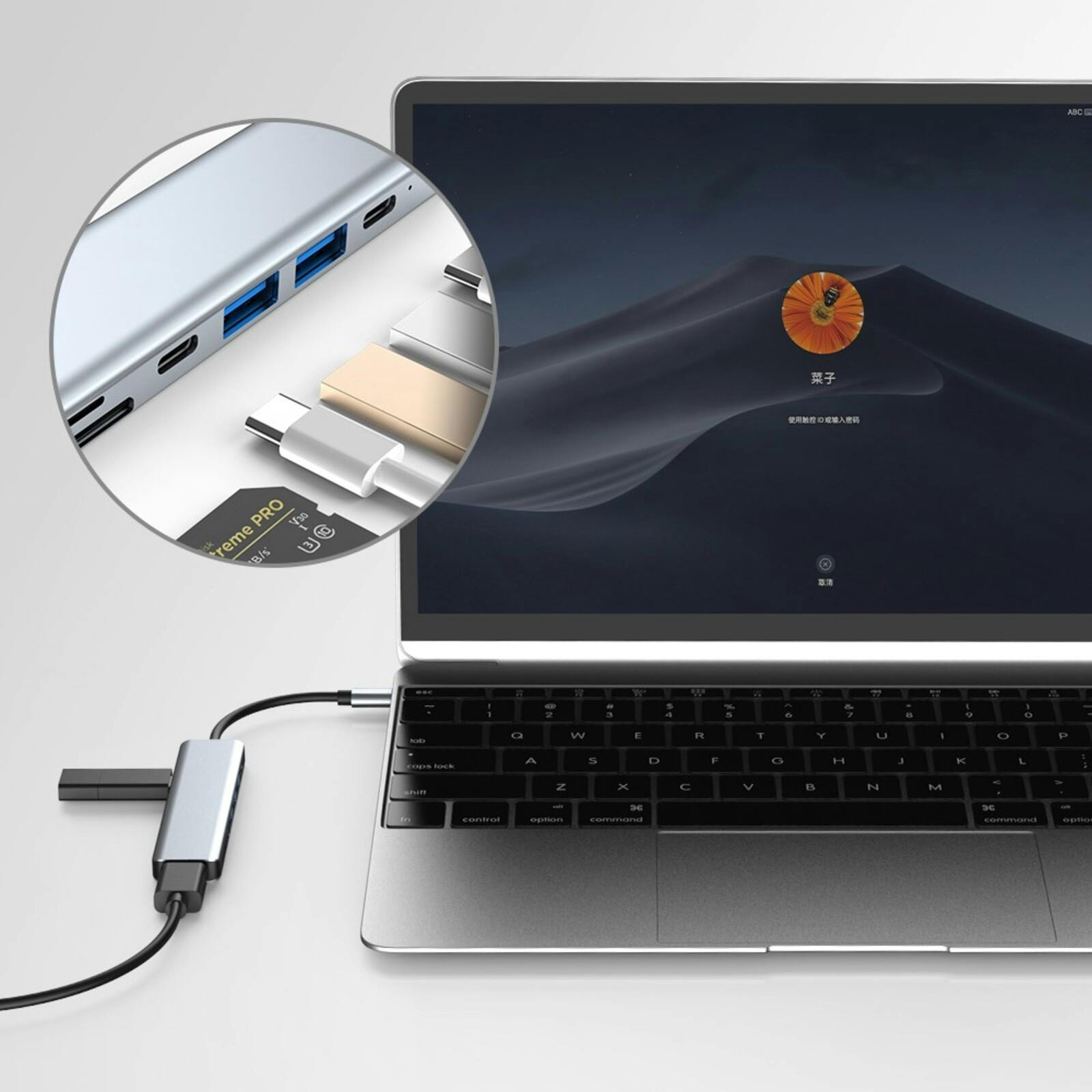 Joyroom 7-in-1 USB-C Docking Station Zwart 1m