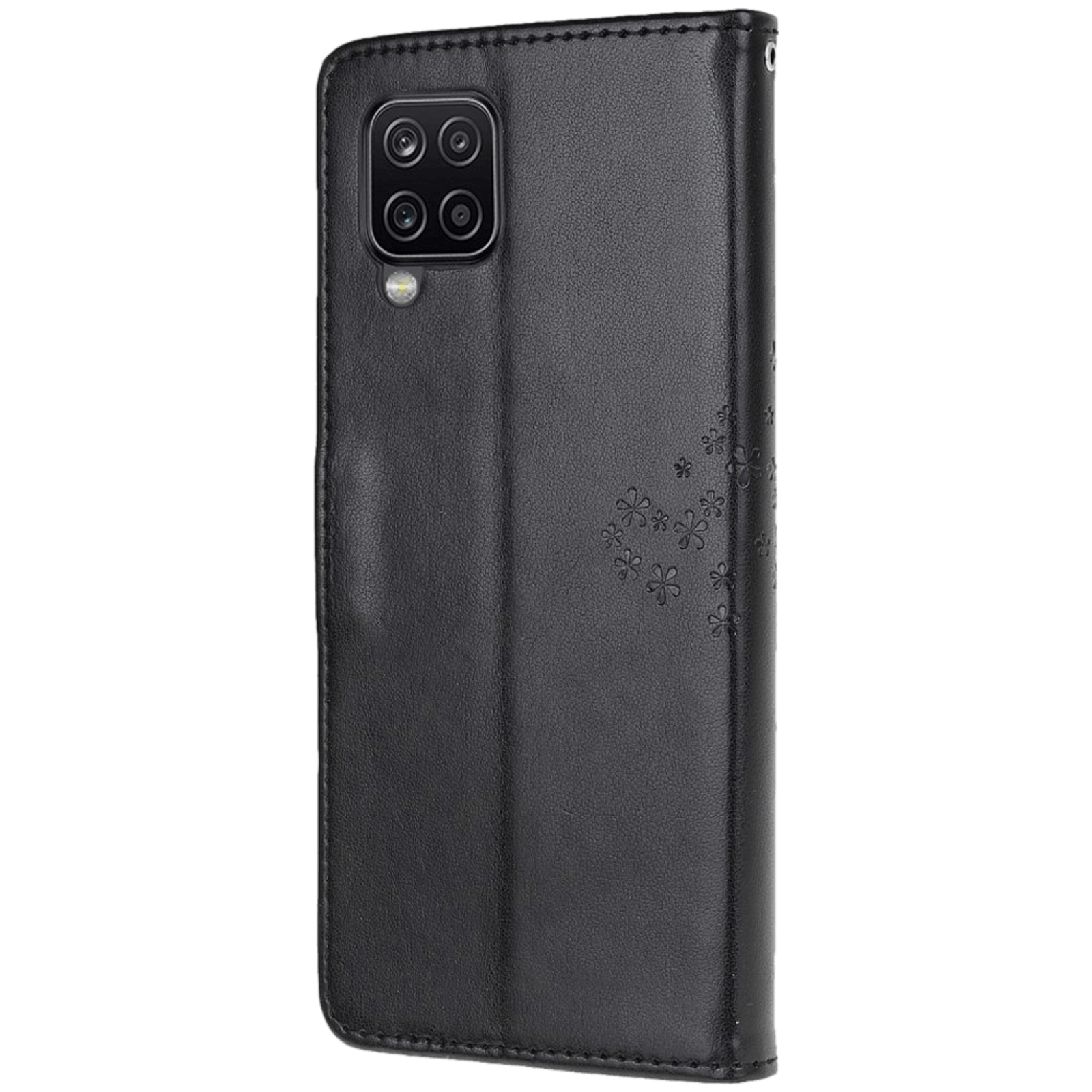 Comfycase Samsung Galaxy A12 Bookcase Hoesje Uiltjes Zwart