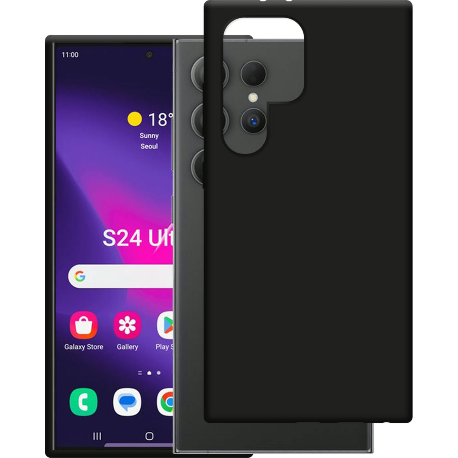 Just in Case Galaxy S24 Ultra TPU Hoesje Met Draagkoord Zwart