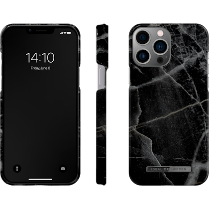 Ideal of Sweden iPhone 14 Pro Max Fashion Hoesje Black Thunder Marble