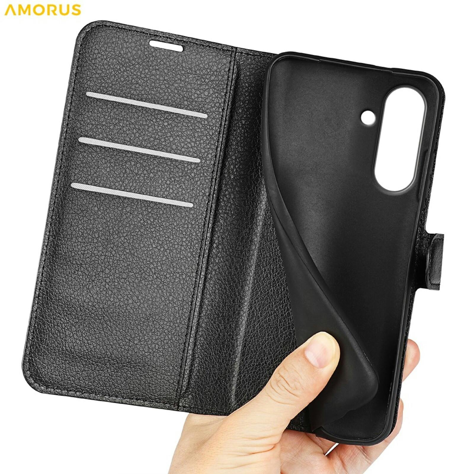 Amorus Samsung Galaxy A37 Bookcase Hoesje Zwart