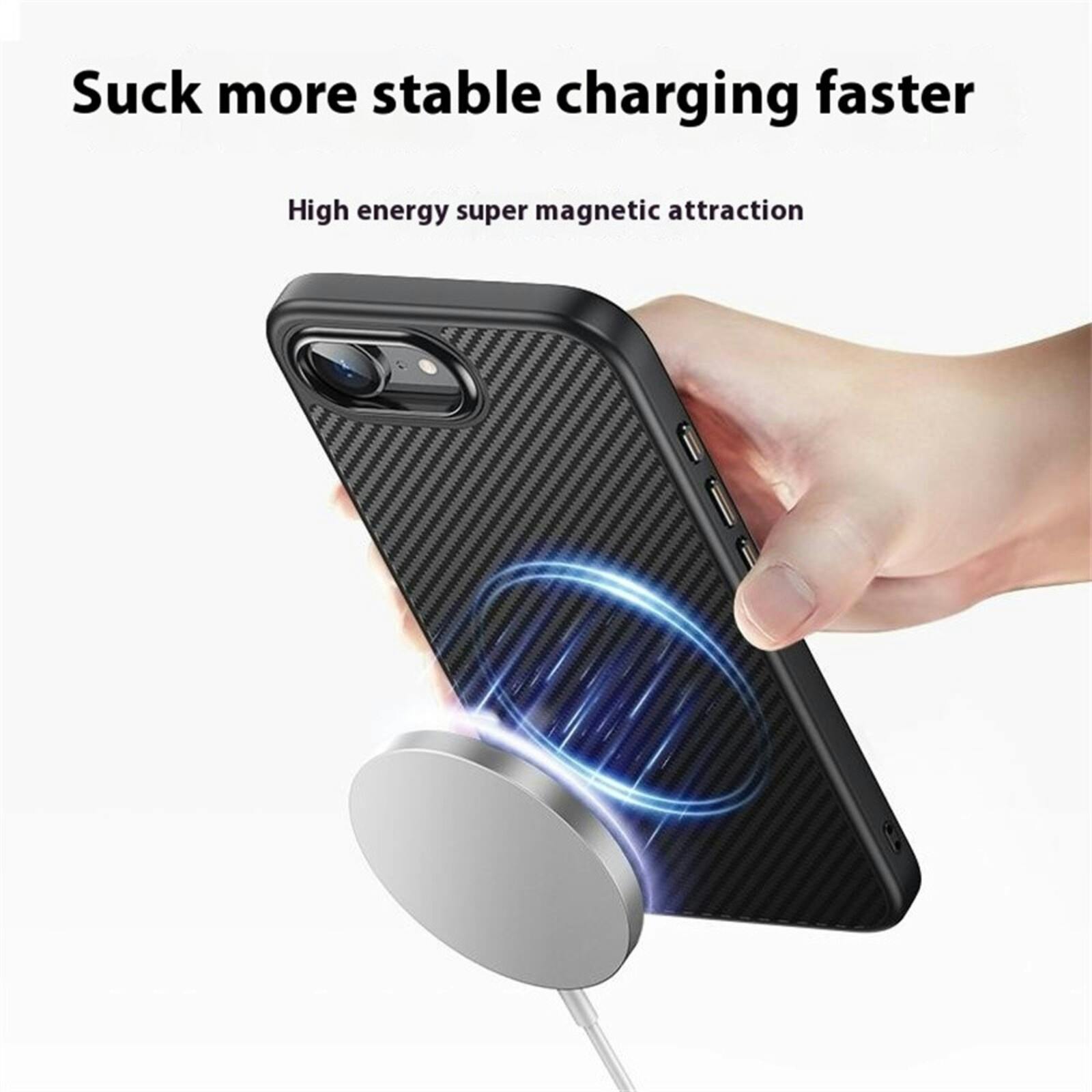CaseBody Apple iPhone 16e / 17e Carbon Fiber Hoesje Zwart
