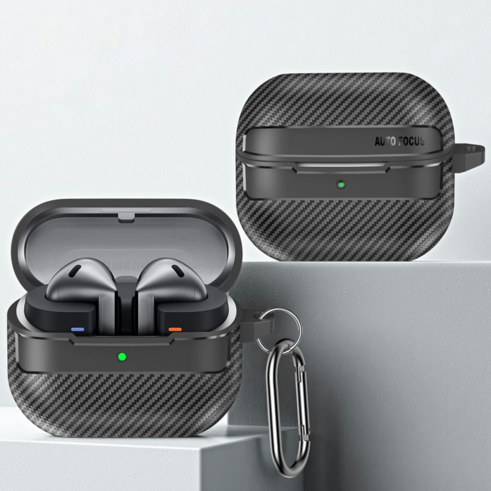 CaseBody Samsung Galaxy Buds3 (Pro) Carbon Shockproof Hoesje Zwart