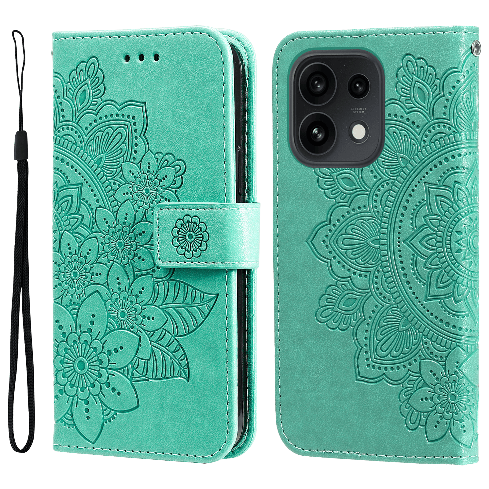 Comfycase OPPO Reno16 Pro 5G Mandala Wallet Groen
