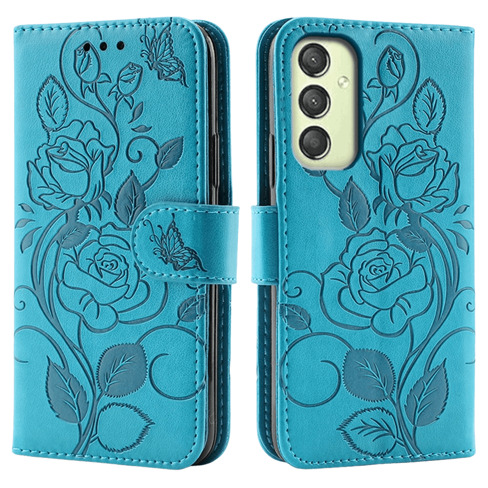 Mocaa Samsung A17 (5G) / A16 (5G) / A26 5G Bookcase Gravure Rozen Blauw