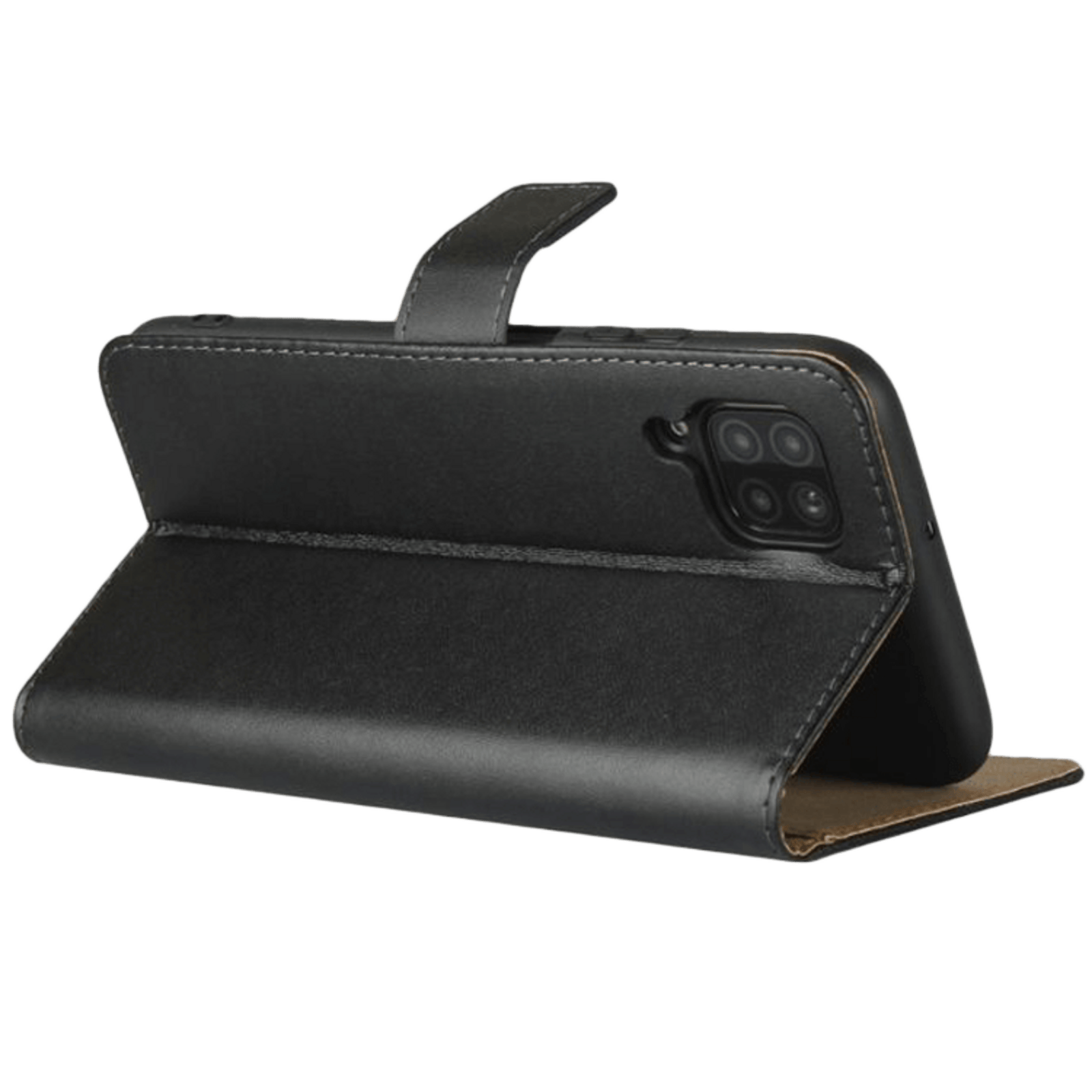 CaseBody Huawei P40 Lite echt lederen bookcase Zwart