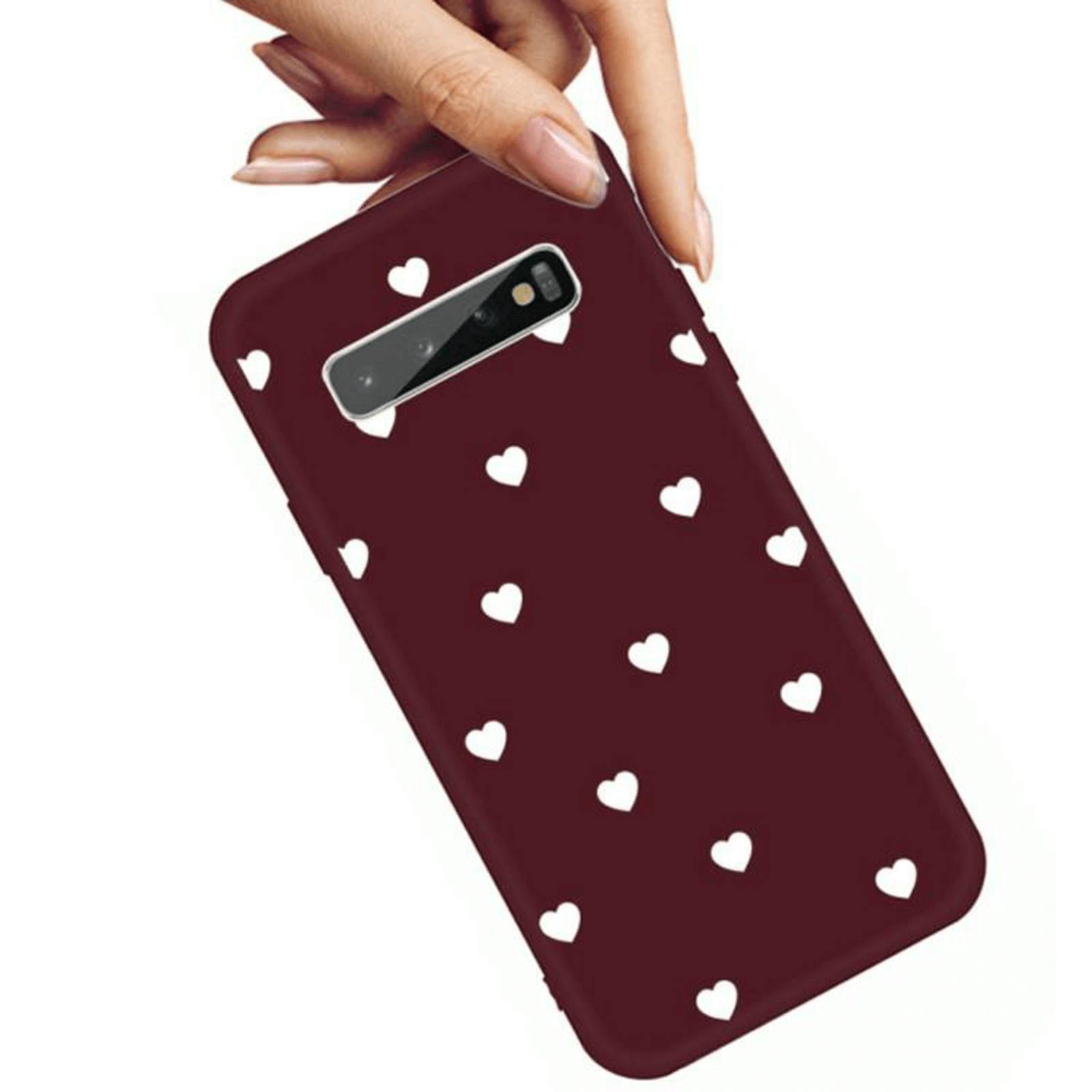 Mocaa Samsung Galaxy S10 Plus Hearts Case Lichtrood