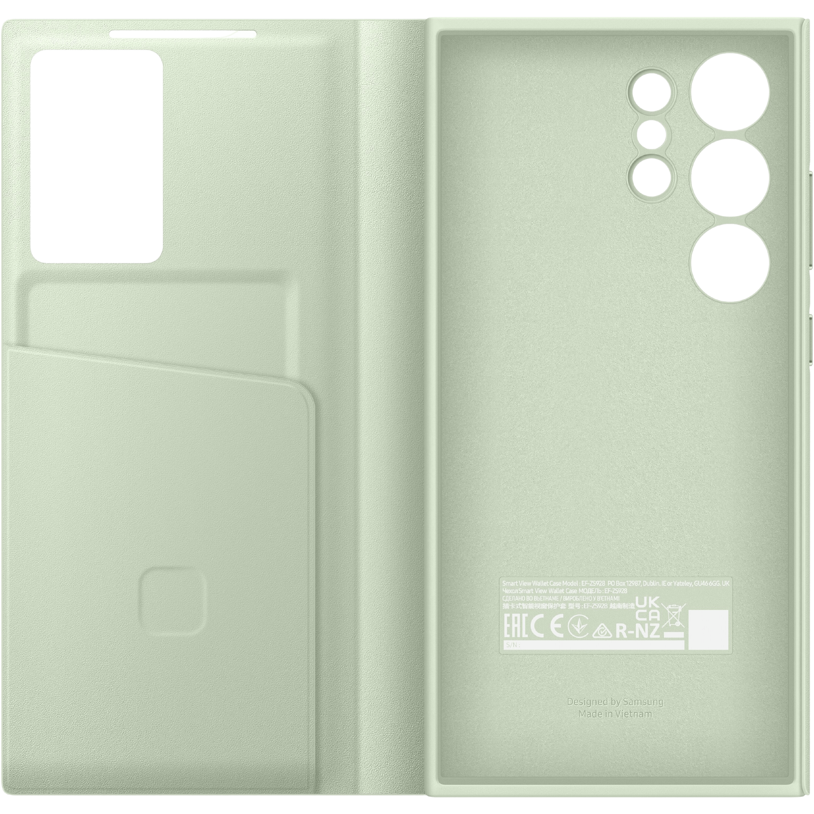 Samsung Galaxy S24 Ultra Smart View Portemonnee Hoesje Groen