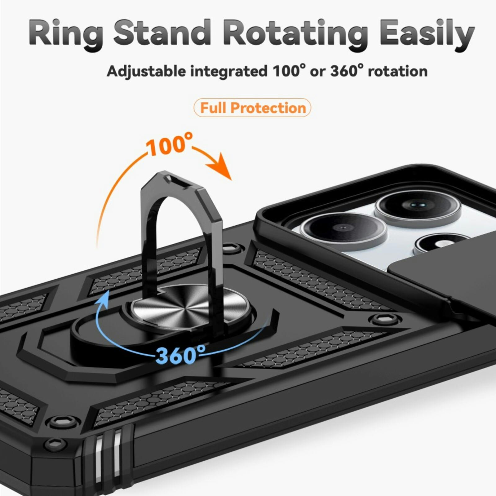 CaseBody Xiaomi Redmi Note 14 5G Shield Case Zwart