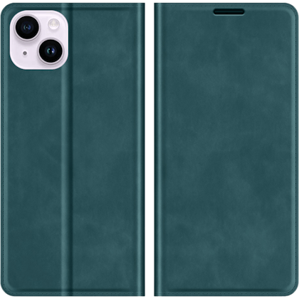 Just in Case iPhone 15 Plus Magnetisch Portemonnee Hoesje Groen - Voorkant