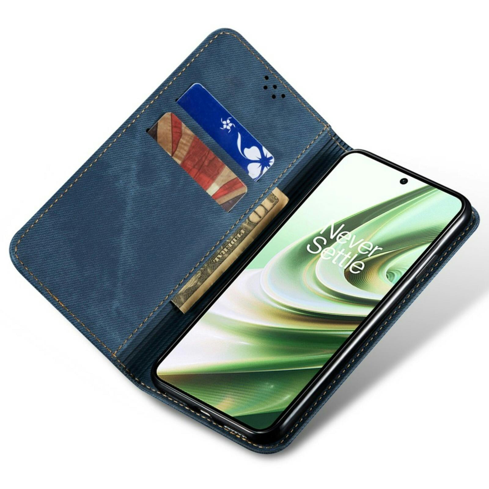 CaseBody OnePlus 12R Denim Bookcase Blauw