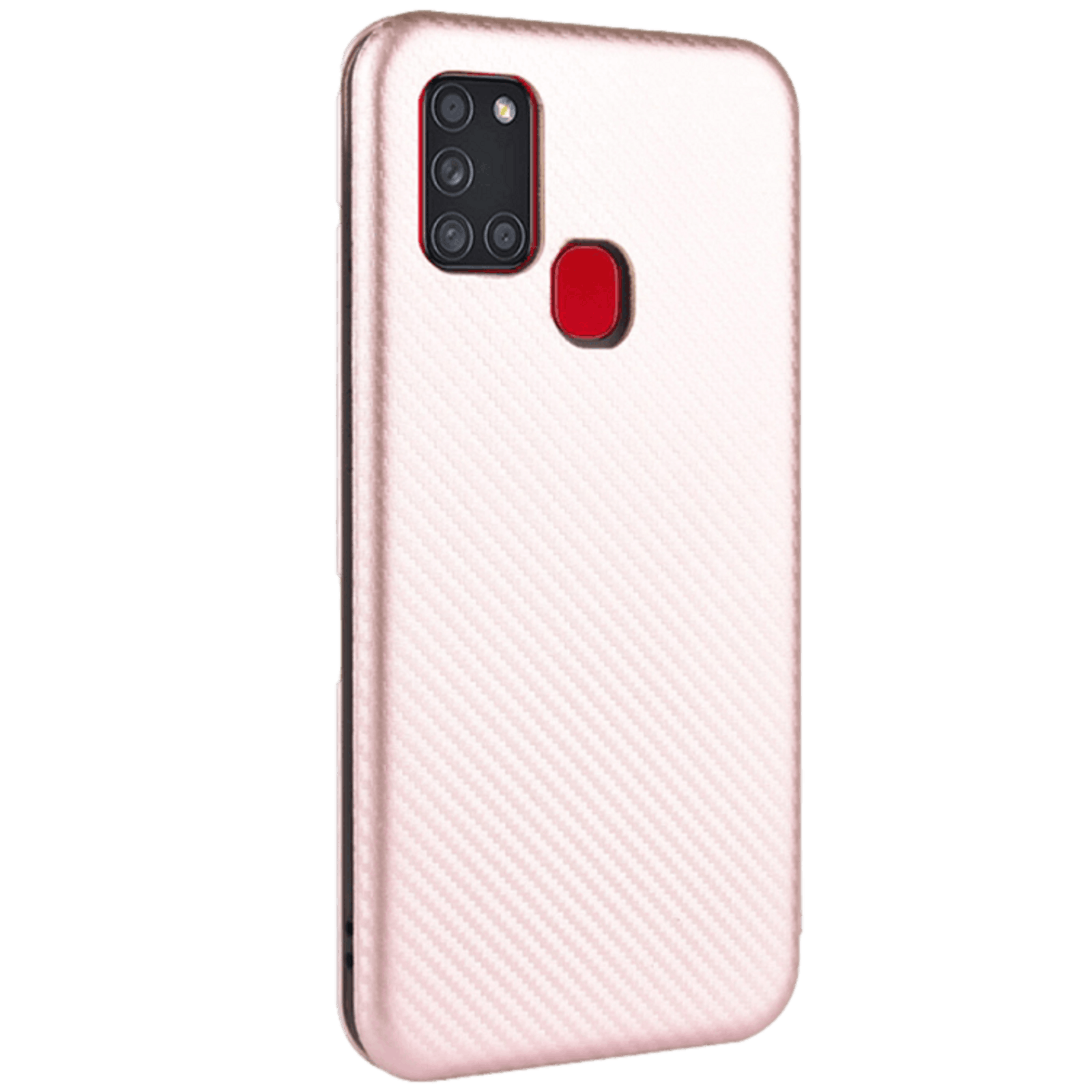 Comfycase Samsung Galaxy A21s Carbon Shell Flip Case Hoesje Roségoud