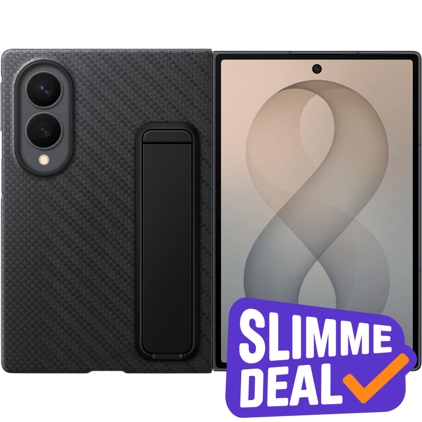 Samsung Galaxy Z Fold8 Carbon Standing Case Zwart