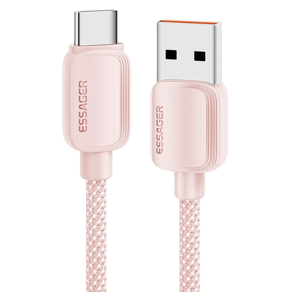 Essager 100W(!) Smartphone en Laptop Data + Oplaadkabel USB-A naar USB-C Roze 2m