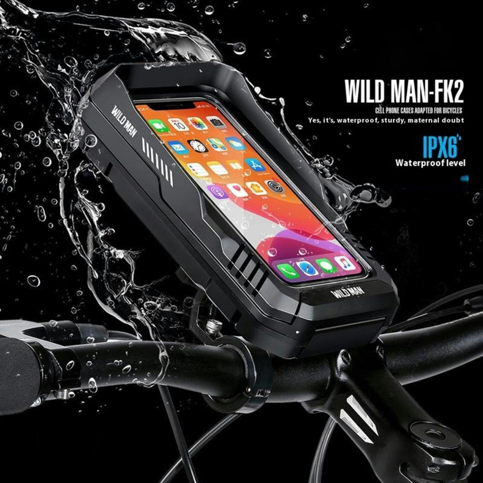 Wild Man 360 Graden Draaibare Waterdichte Fietshouder Zwart