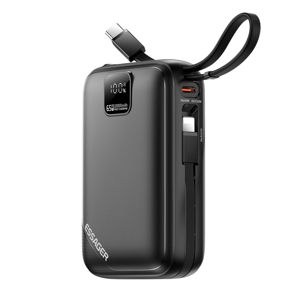 Essager 65W Rapid Portable Powerbank 20.000mAh Zwart
