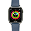 Swipez Apple Watch Klassiek Leren Bandje Blauw - Voorkant