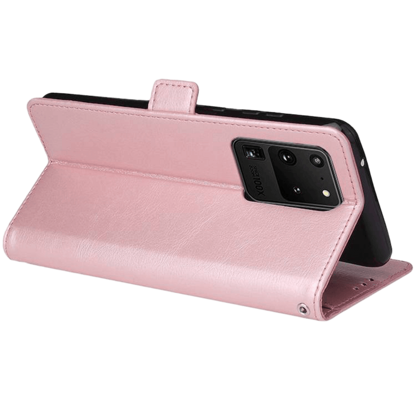 CaseBody Samsung Galaxy S20 Ultra Zipper Portemonnee Hoesje Roségoud