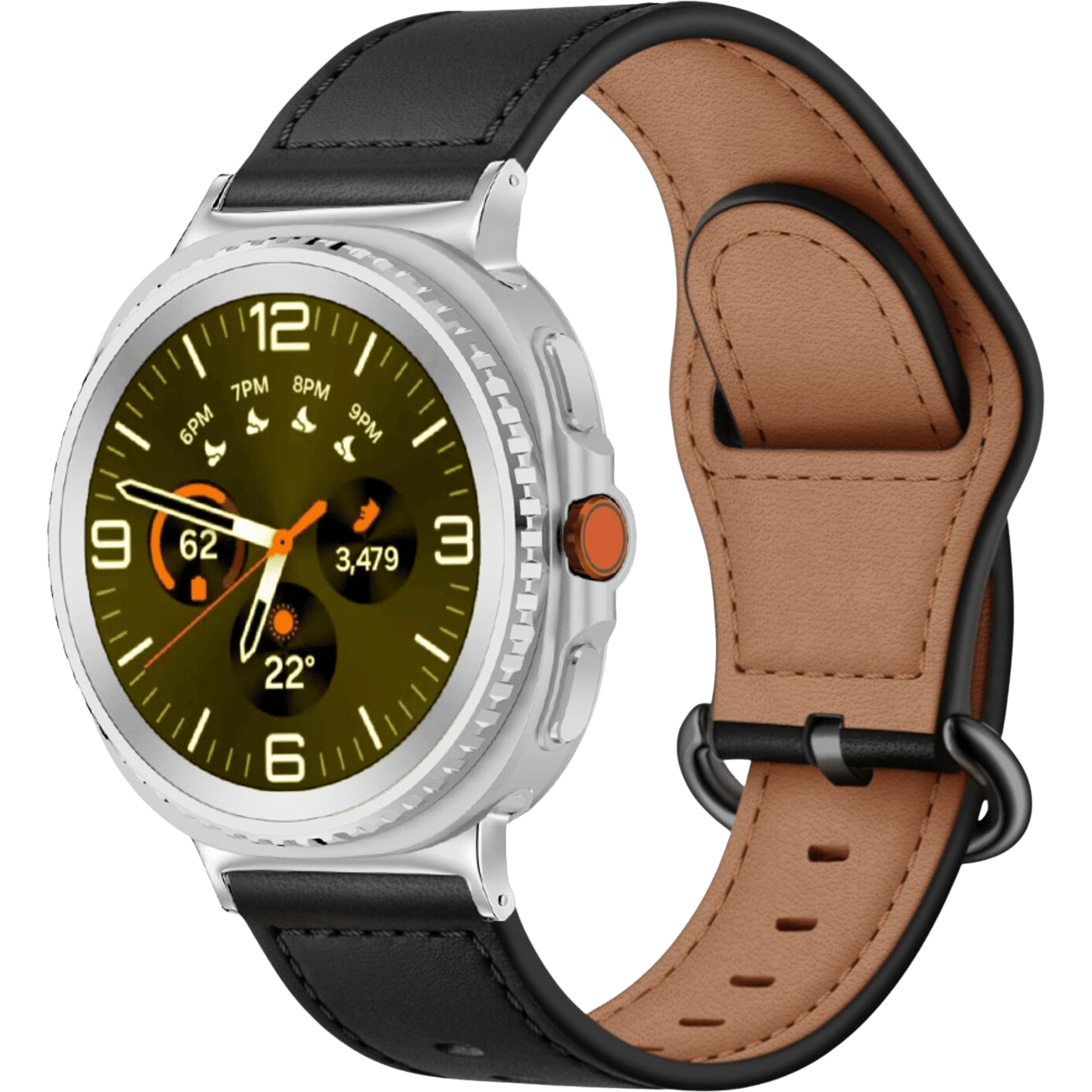 Kalebol Samsung Galaxy Watch8 (Classic) Leren Horlogebandje Zwart