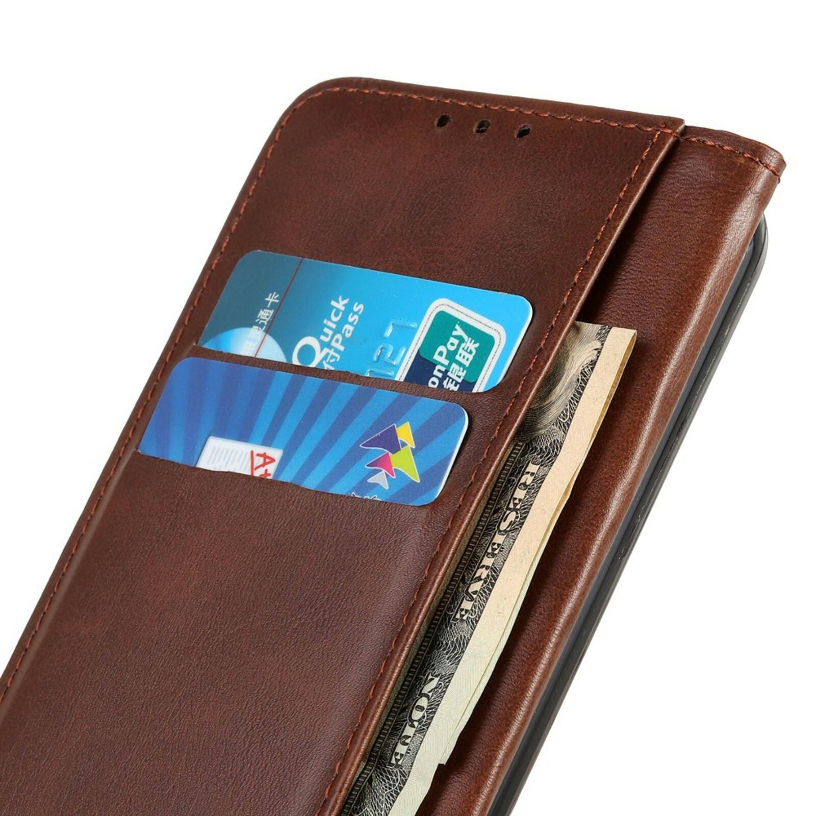 CaseBody Samsung Galaxy A27 Real Leather Wallet Hoesje Bruin