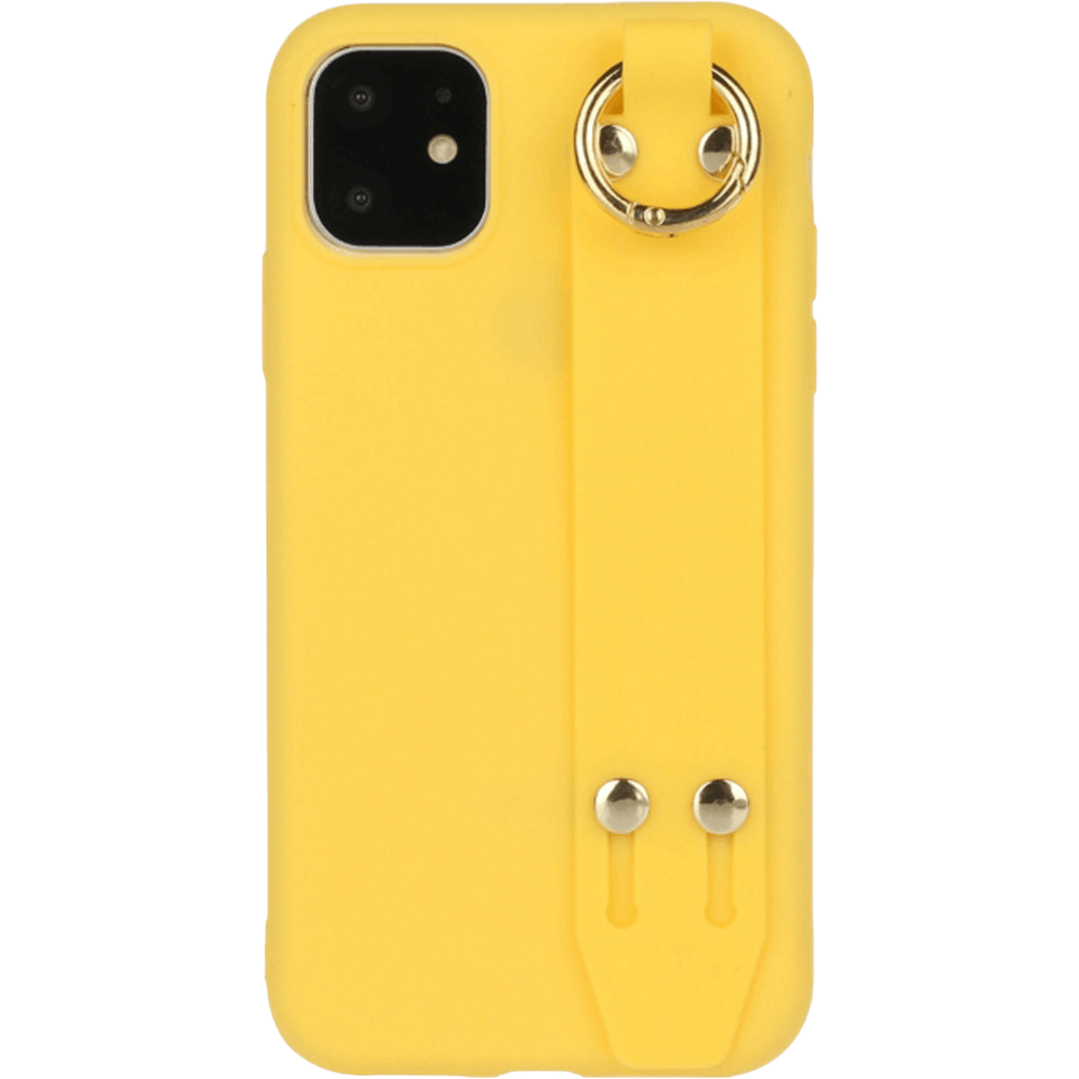 Comfycase iPhone 12 (Pro) Strap Holder Case Geel