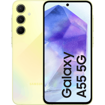 Samsung Galaxy A55 5G Awesome Lemon - Voorkant & achterkant